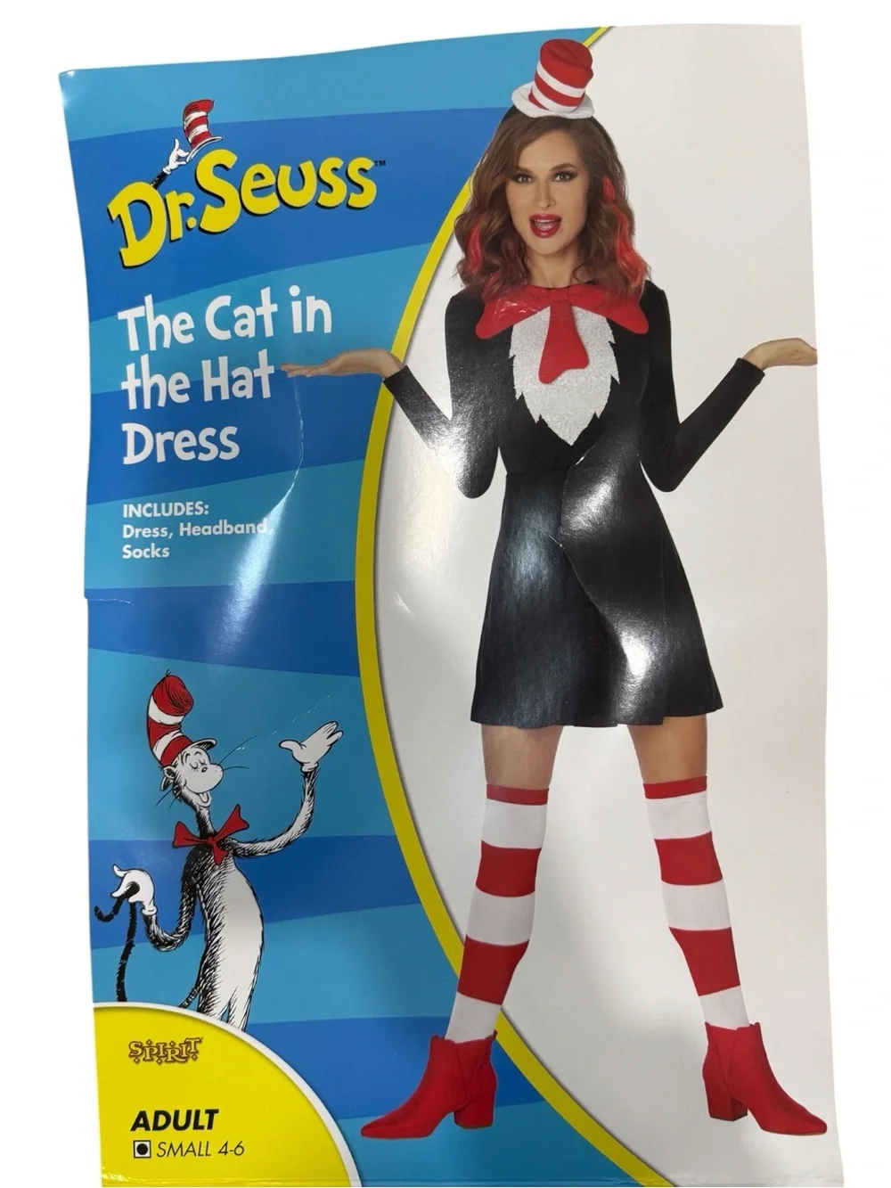 Dr. Seuss The Cat in The Hat Dress Size Adult Small 4-6